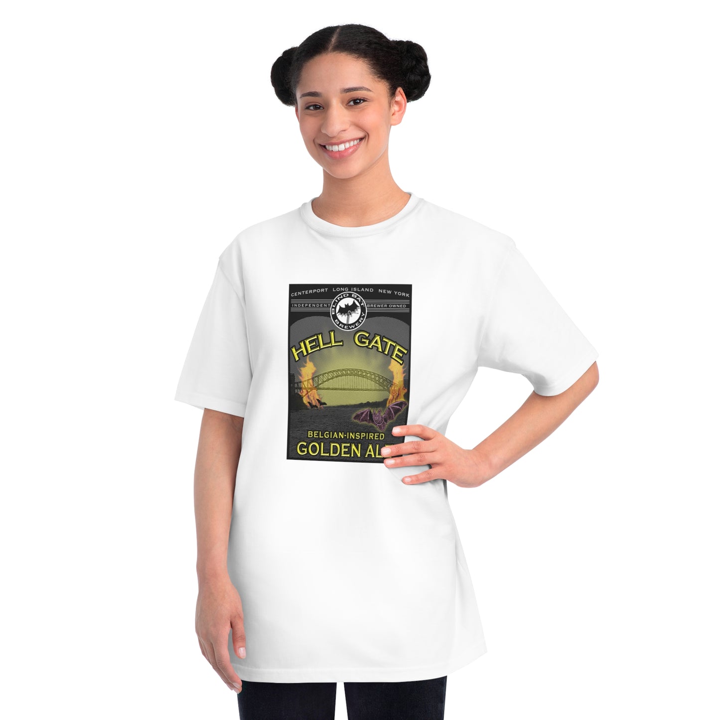 Organic Unisex Classic T-Shirt: HELL GATE Belgian-Inspired Golden Ale label