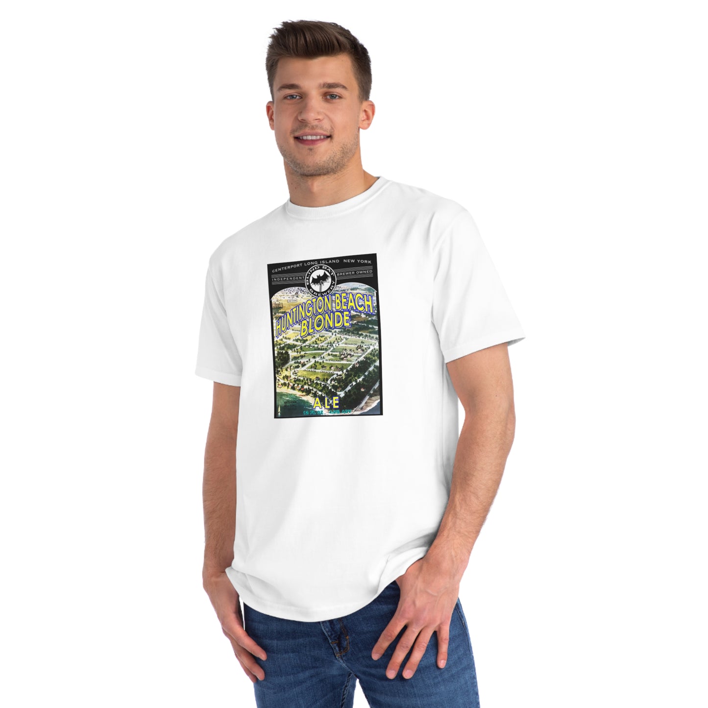 Organic Unisex Classic T-Shirt: Huntington Beach Blonde Ale label