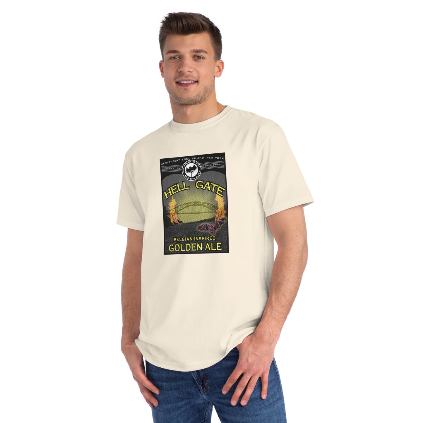 Organic Unisex Classic T-Shirt: HELL GATE Belgian-Inspired Golden Ale label