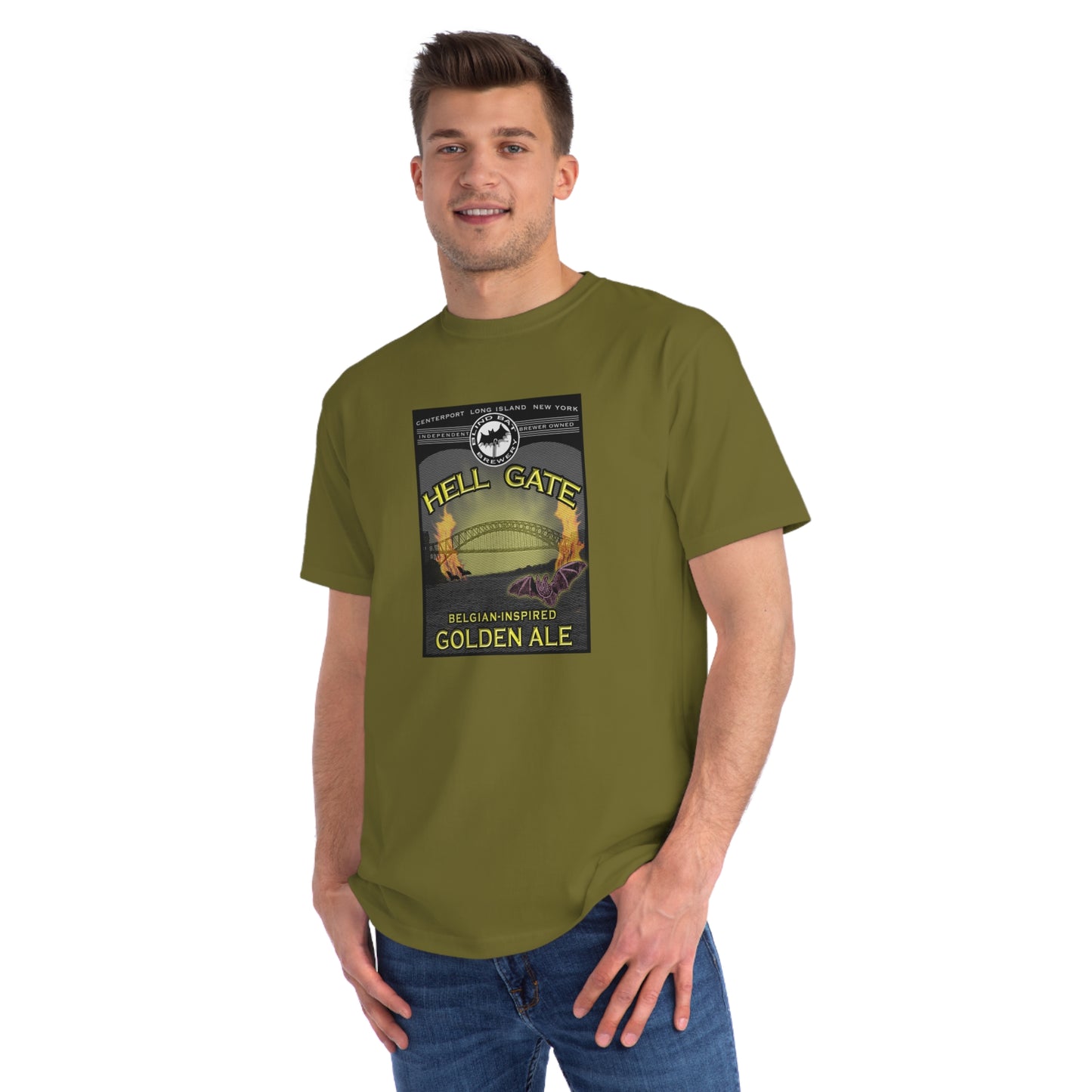 Organic Unisex Classic T-Shirt: HELL GATE Belgian-Inspired Golden Ale label