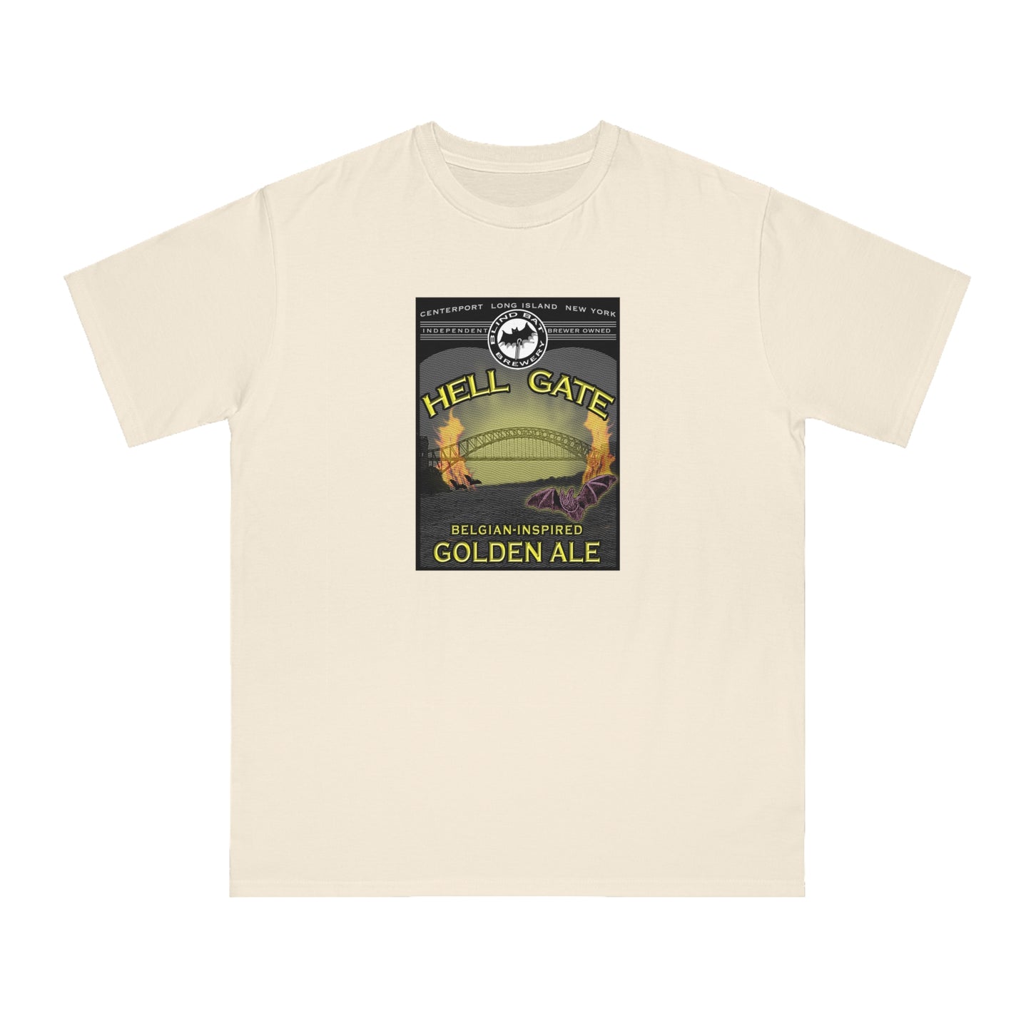 Organic Unisex Classic T-Shirt: HELL GATE Belgian-Inspired Golden Ale label