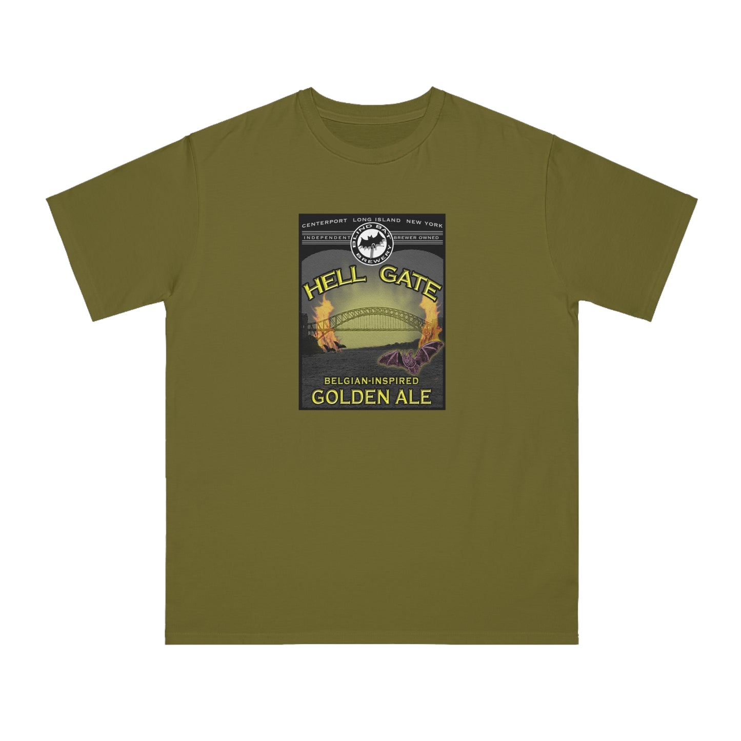Organic Unisex Classic T-Shirt: HELL GATE Belgian-Inspired Golden Ale label